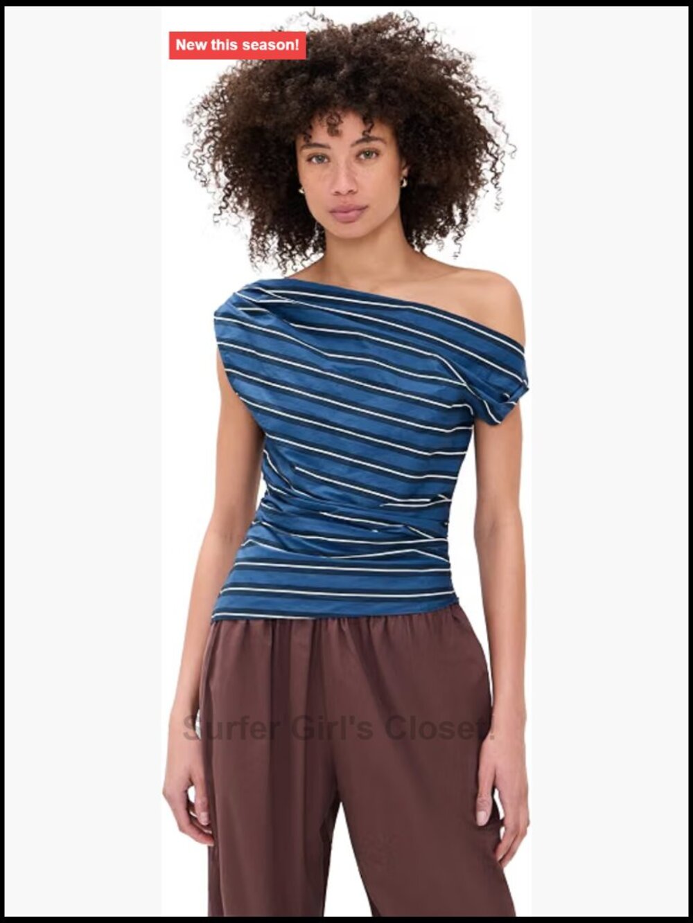 STAUD Phare Top Cotton Poplin One Shoulder